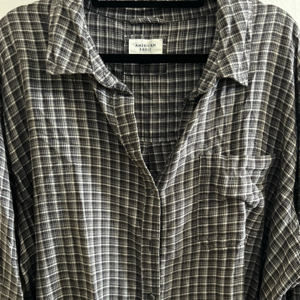 American Eagle Plaid Flannel - Picture 2 of 7